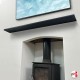 Black Fireplace Mantel Shelf (Under TV Black Wooden Shelving)