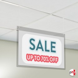 Suspended Ceiling Poster Holder Kit (A4 to A1 Display Sleeve & Clear Cord)