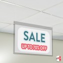 Suspended Ceiling Poster Holder Kit (A4 to A1 Display Sleeve & Clear Cord)