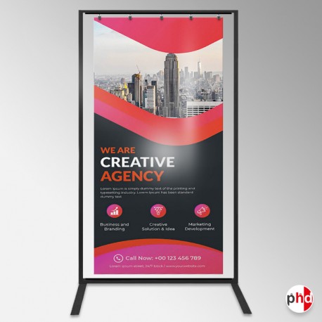 Freestanding Banner Display Clamp Stand (Hang Any Banner In Seconds!)