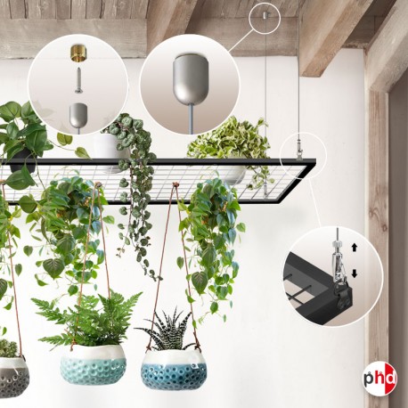 Grid Mesh Ceiling Hanging Kit (Adjustable Cables for Suspended Gridwall Displays)