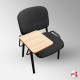 Black Padded Stacking Chair With Writing Tablet