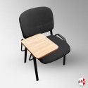 Black Padded Stacking Chair With Writing Tablet