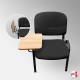 Black Padded Stacking Chair With Writing Tablet