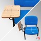 Blue Padded Stacking Chair With Writing Tablet