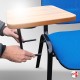 Blue Padded Stacking Chair With Writing Tablet