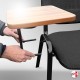 Black Padded Stacking Chair With Writing Tablet