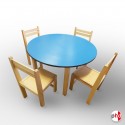 Kids Blue Round Table & Chairs Suite (Children's Pre School & Nursery Furniture)