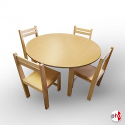 Kids Round Table & Chairs Suite (Children's Beechwood Furniture)