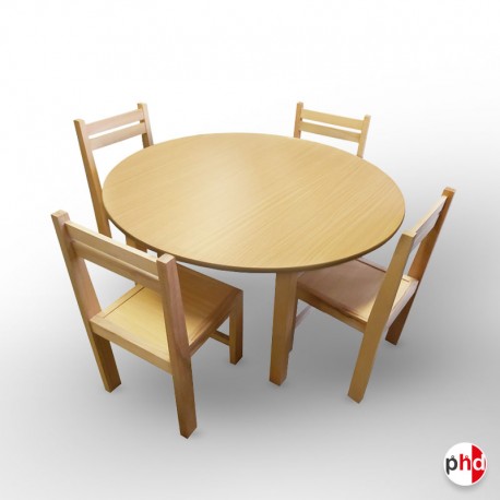 Kids Round Table & Chairs Suite (Children's Beechwood Furniture)