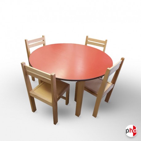 Kids Red Round Table & Chairs Suite (Children's Pre School & Nursery Furniture)