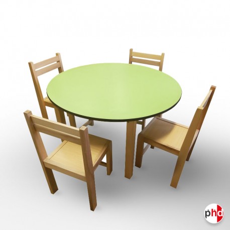 Kids Green Round Table & Chairs Suite (Children's Pre School & Nursery Furniture)