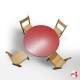 Kids Red Round Table & Chairs Suite (Children's Pre School & Nursery Furniture)