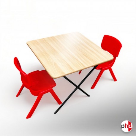 Kids Folding Table & Red Chairs Suite (Children's Pre School & Nursery Furniture)