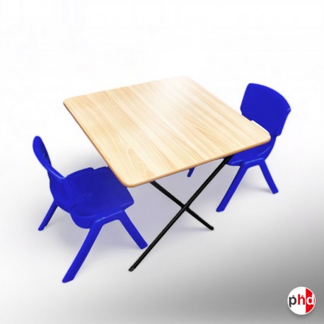 Kids Folding Table & Blue Chairs Suite (Children's Pre School & Nursery Furniture)