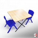 Kids Folding Table & Blue Chairs Suite (Children's Pre School & Nursery Furniture)