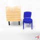 Kids Folding Table & Blue Chairs Suite (Children's Pre School & Nursery Furniture)