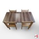Dark Oak Activity Table & Chairs Suite (Kids' Play School Furniture)