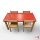 Red Activity Table & Chairs Suite (Kids' Play School Furniture)