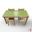 Green Activity Table & Chairs Suite (Kids' Play School Furniture)