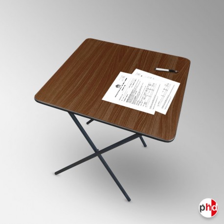 Walnut Folding Exam Table (Coloured Desk for Classrooms)
