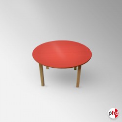 Kids Round Red Table (Children's Preschool Desk)
