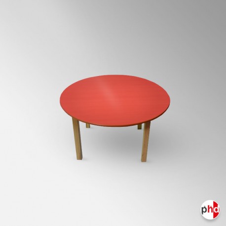 Kids Round Red Table (Children's Preschool Desk)