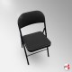 Padded Fabric Black Folding Chair