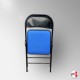 Padded Fabric Blue Folding Chair
