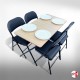 Folding Rectangle Table & Chairs Suite (4 Leather Seats, Beechwood Tabletop)