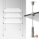 Cable Display Glass Shelf (Ceiling-to-Floor Suspended Wires & Glass Shelving, Complete)