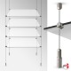 Cable Display Glass Shelf (Ceiling-to-Floor Suspended Wires & Glass Shelving, Complete)