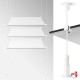 White Cable Display Glass Shelf (Ceiling-to-Floor White Wire Fittings & Clear Glass Shelving, Complete)