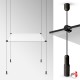 Black Cable Display Glass Shelf (Ceiling-to-Floor Black Wire Fittings & Clear Glass Shelving, Complete)