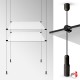 Black Cable Display Glass Shelf (Ceiling-to-Floor Black Wire Fittings & Clear Glass Shelving, Complete)