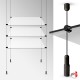 Black Cable Display Glass Shelf (Ceiling-to-Floor Black Wire Fittings & Clear Glass Shelving, Complete)