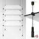 Black Cable Display Glass Shelf (Ceiling-to-Floor Black Wire Fittings & Clear Glass Shelving, Complete)