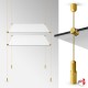 Gold Cable Display Glass Shelf (Ceiling-to-Floor Gold Wire Fittings & Clear Glass Shelving, Complete)