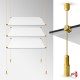 Gold Cable Display Glass Shelf (Ceiling-to-Floor Gold Wire Fittings & Clear Glass Shelving, Complete)