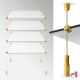 Gold Cable Display Glass Shelf (Ceiling-to-Floor Gold Wire Fittings & Clear Glass Shelving, Complete)