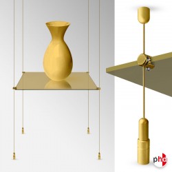 Gold Cable Display & Gold Shelf (All Gold Wire Fittings & Gold Glass Shelving, Complete)