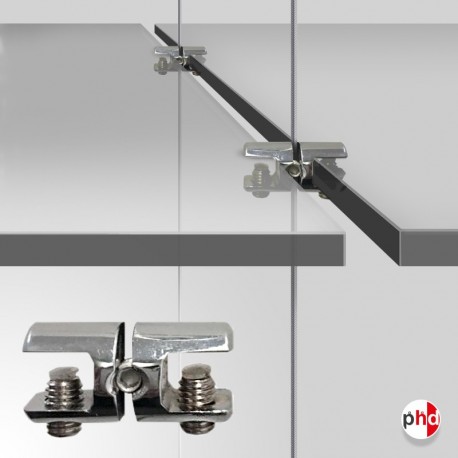Cable Display Glass Shelf Support Double (All Colours)