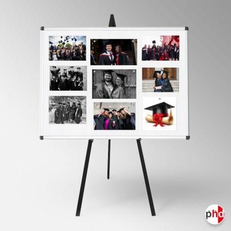 Photograph Display Board & Easel (Button Magnets, Magnetic Board & Metal Stand)