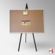 Display Easel & Pinboard Set (Metal 160cm Greco, Wooden Notice Board, 60x90cm)