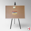 Display Easel & Pinboard Set (Metal 160cm Greco, Wooden Notice Board, 60x90cm)