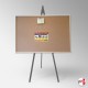 Display Easel & Pinboard Set (Metal 160cm Greco, Wooden Notice Board, 60x90cm)