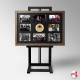 Magnetic Photo Board & Easel (Upright Easel, Button Magnets & Wooden Display Frame)