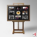 Magnetic Photo Board & Easel (Upright Easel, Button Magnets & Wooden Display Frame)