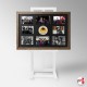 Magnetic Photo Board & Easel (Upright Easel, Button Magnets & Wooden Display Frame)