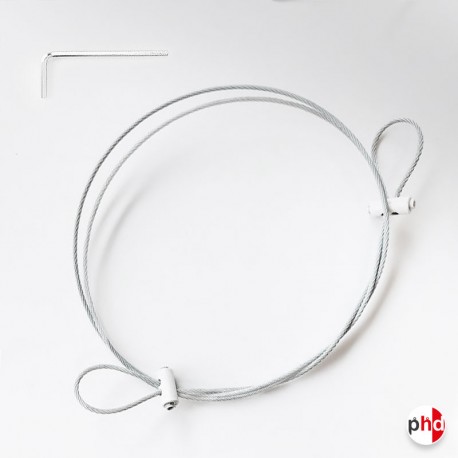 Security White Cable Loop Kit (Anti-Theft White Wire For Retail)